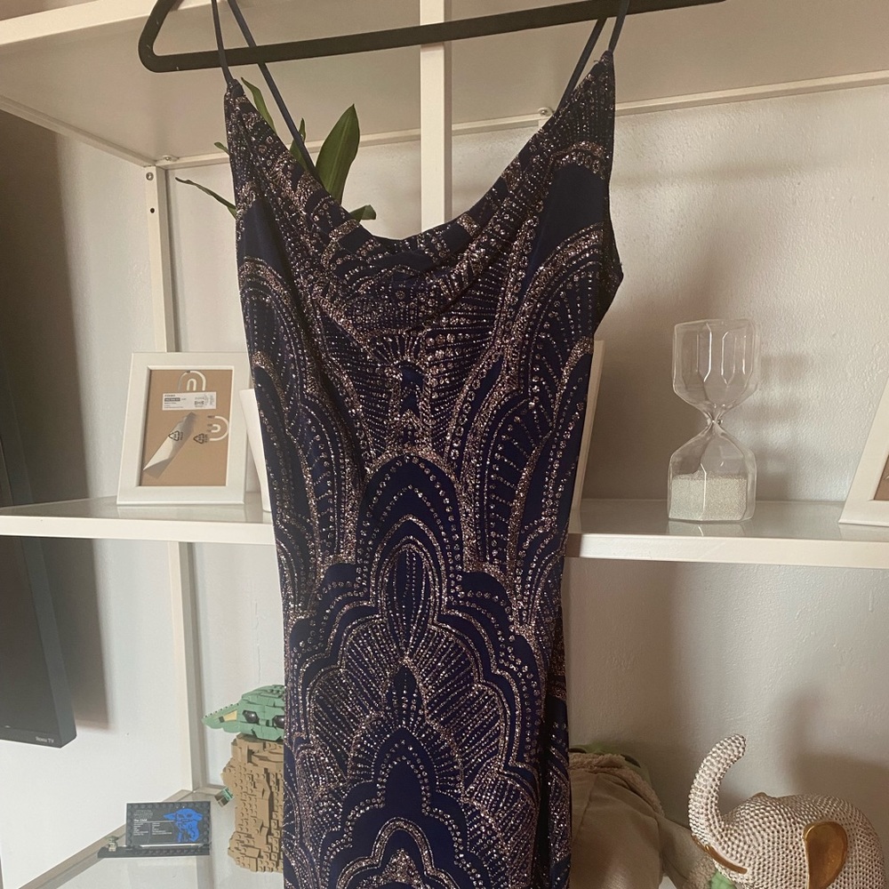 Blue and gold dress from jump